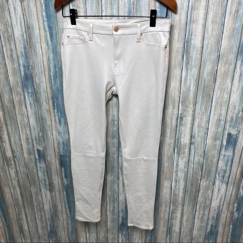 7 For All Mankind Knee Seam Ponte Pants sz 30​​​ Off White #V97
